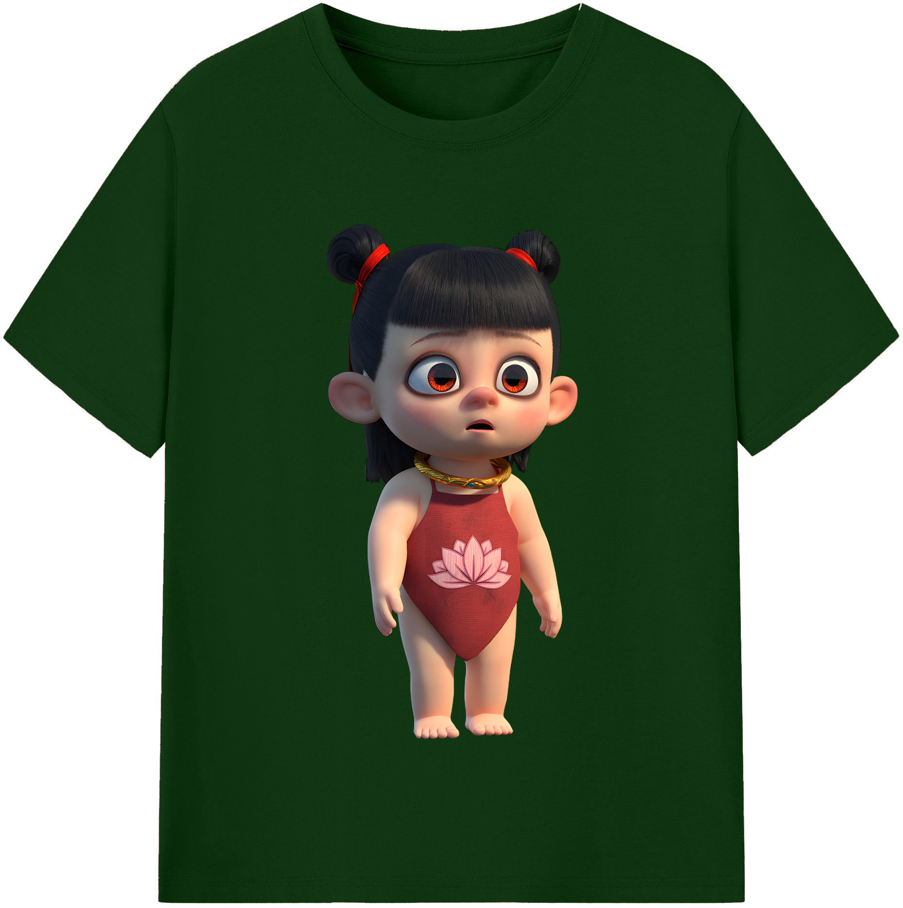 （画像用） Ne Zha 2 ナタ 魔童の大暴れ 綿100％半袖Tシャツ（フロントプリント）